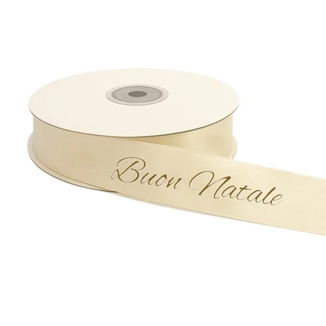 NASTRO BUON NATALE CREMA 25MM 25MT 