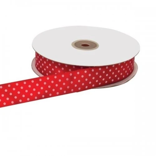 NASTRO DOPPIO RASO POIS ROSSO