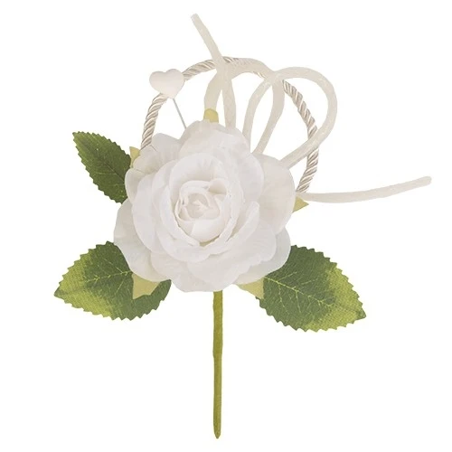 NEW MALIKA RAMO CM.15,5 BIANCO DECORAZIONE PER SACCHETTO CONFETTI