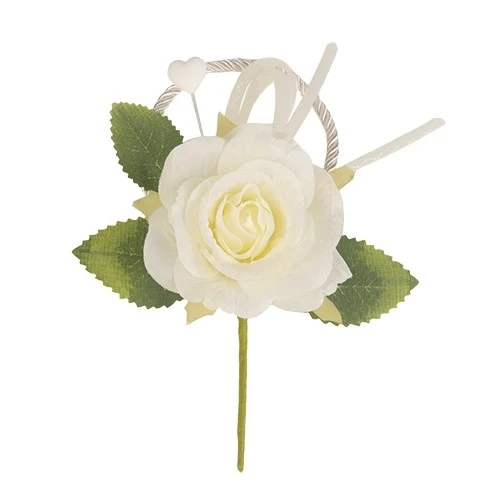 NEW MALIKA RAMO CM.15,5 CREMA DECORAZIONE PER SACCHETTO CONFETTI