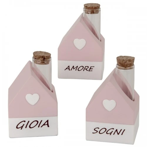 NICE CASA ROSA CM.6X6X8 C/FIALA PORTA CONFETTI