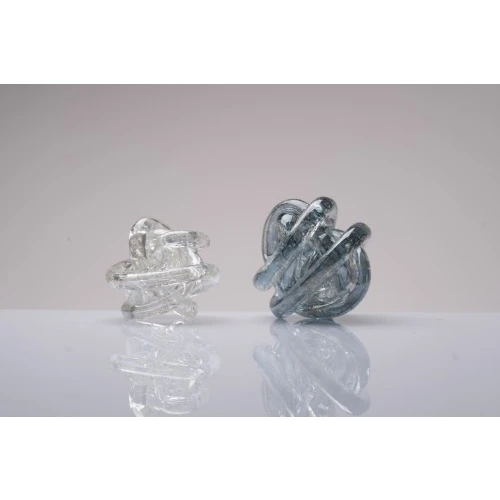 Bomboniera Solidale Nodo d'Amore in Cristallo: Due Colori Assortiti per Matrimonio cm.12