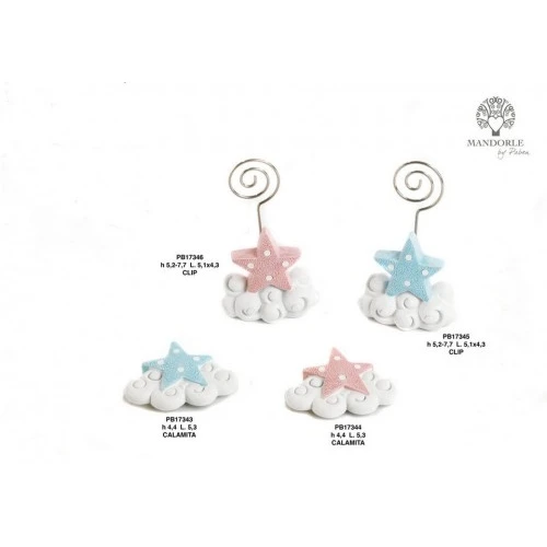 CLIP NUVOLA/STELLA ROSA 5.2 CM. RESINA