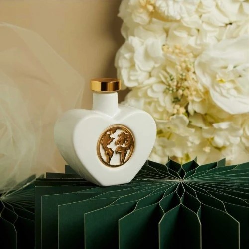 Oliera Claraluna in Porcellana con Mondo Metallizzato colore oro cm.9,5x4,5x9