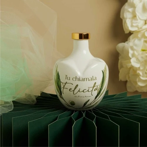 Bomboniera Claraluna Oliera in porcellana Felicità cm. 9,5x9,5x11,5