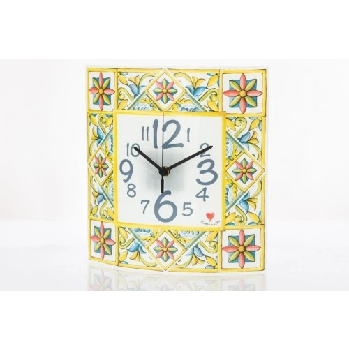 Orologio Cuorematto in cristallo decoro Mediterraneo