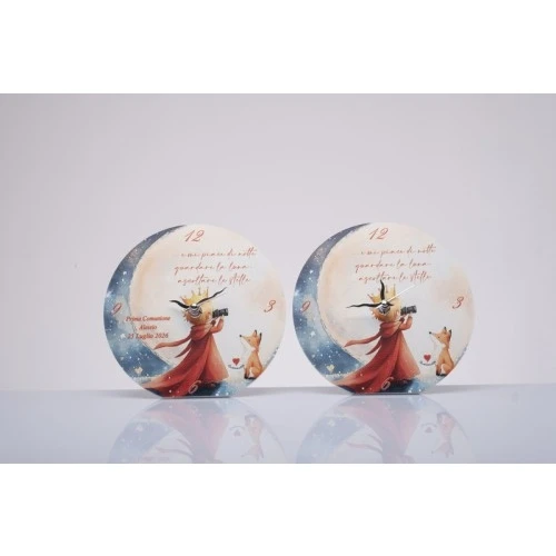 Bomboniera Solidale Comunione Cuorematto: Orologio Principe con Personalizzazione Omaggio cm.15