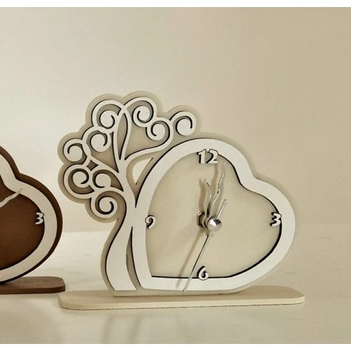 Bomboniera Solidale Cuorematto Orologio a Cuore con Albero della Vita Avorio