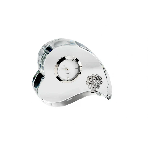 OROLOGIO CRISTALLO CUORE C/ALBERO CM.10X8,5