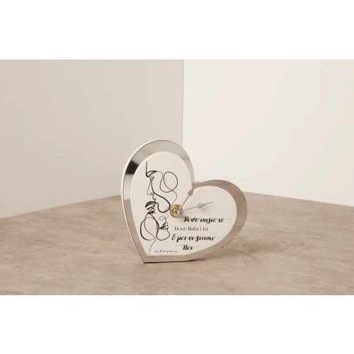 OROLOGIO CUORE SPECCHIO COPPIA