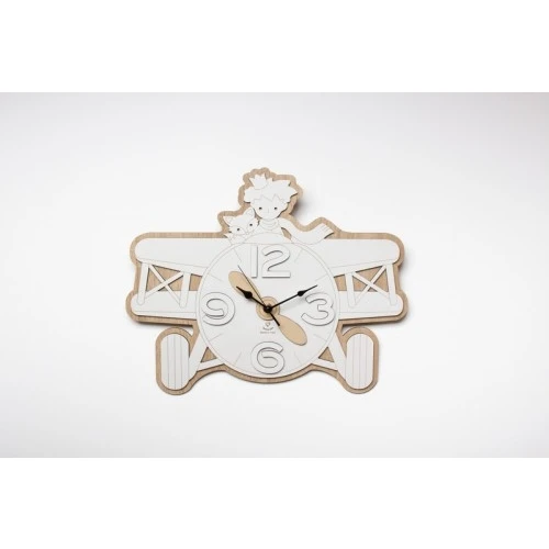 Orologio per stanzetta ragazzo da appendere cm. 40X32: Principe con aereo