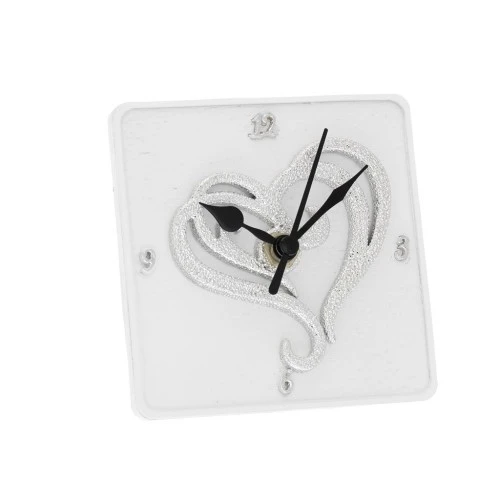 OROLOGIO DA TAVOLO 10x10 DECORO CUORE