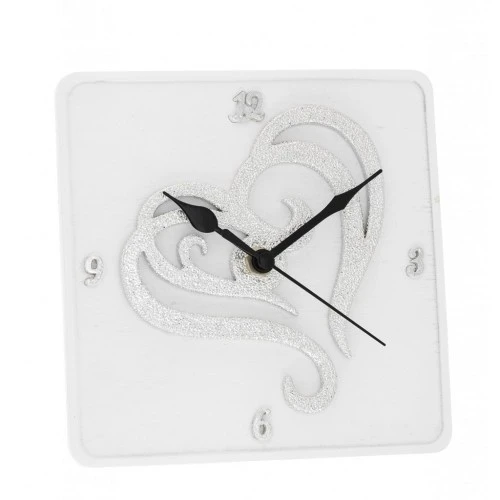 OROLOGIO DA TAVOLO 15x15 DECORO CUORE