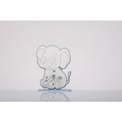Bomboniera Solidale Battesimo Bambino: Orologio Elefantino Cuorematto con Scatola