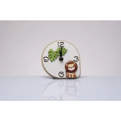 Orologio con Leone 11 cm: Bomboniera Cuorematto Solidale Originale e Creativa