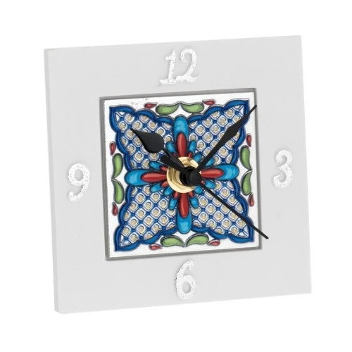OROLOGIO QUADRATO 10X10 CON DECO MAIOLICA 1