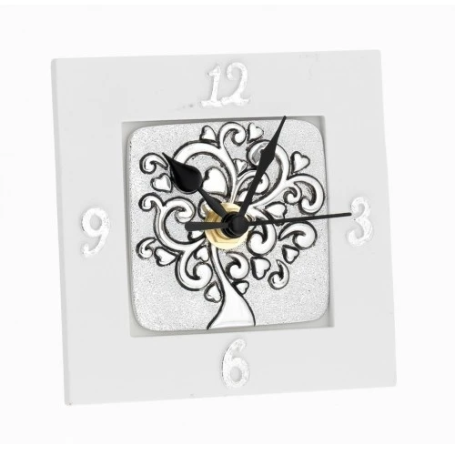 OROLOGIO QUADRATO 10x10 - ALBERO CUORI