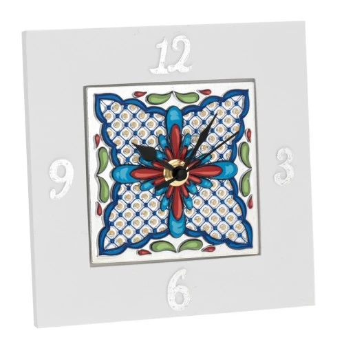 OROLOGIO QUADRATO 15X15 CON DECO MAIOLICA 1