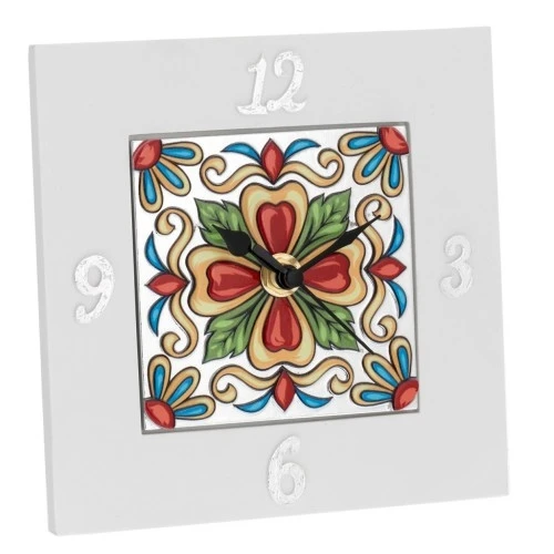 OROLOGIO QUADRATO 15X15 CON DECO MAIOLICA 1