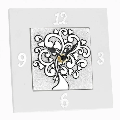 OROLOGIO QUADRATO 15x15 - ALBERO CUORI