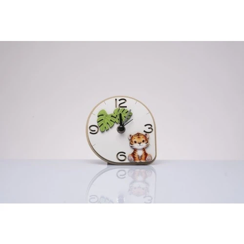 Orologio con Tigre 11 cm: Bomboniera Cuorematto Solidale Originale e Creativa
