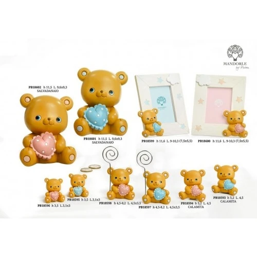 ORSETTO/CUORE CELESTE 3.5 CM. RESINA