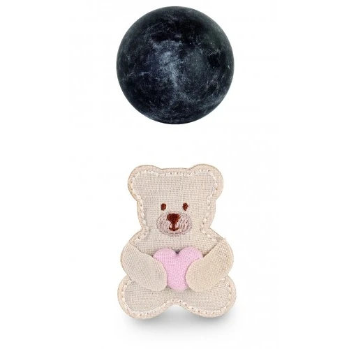 ORSETTO CUORE ROSA CON ADESIVO