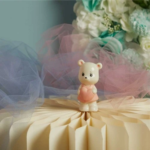 Orsetto Claraluna con Cuoricino: Bomboniera Nascita Rosa a Prezzo Outlet cm. 3,8x3,5x7,8