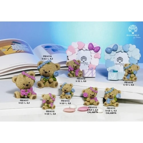 CALAMITA ORSETTO ROSE ROSA 4.8 CM.RESINA