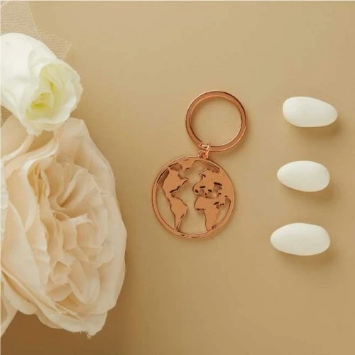 Portachiavi Mondo Economico Claraluna: cm.3 circa - Oro Rosa