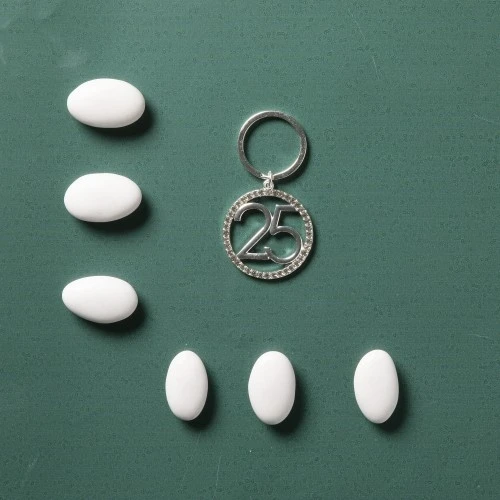 PORTACHIAVI SILVER 25° ANNIVERSARIO CM.3