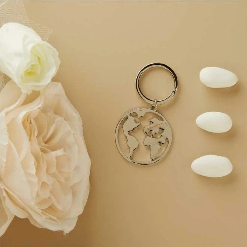 Portachiavi Mondo Economico Claraluna: cm.3 circa - Argento