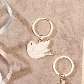 PORTACHIAVI GRANDE ORO COLOMBA/COMUNIONE