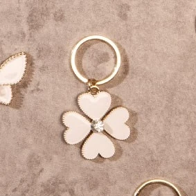 PORTACHIAVI GRANDE ORO QUADRIFOGLIO