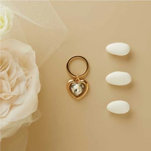 Portachiavi Cuore Claraluna con Strass cm.3 - Oro