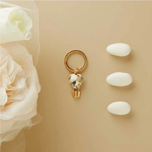 Portachiavi Mongolfiera Claraluna: Gadget con Strass Cuore cm.3 - Oro