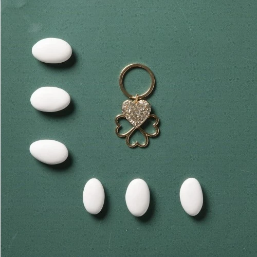 PORTACHIAVI ORO QUADRIFOGLIO CM.2,5