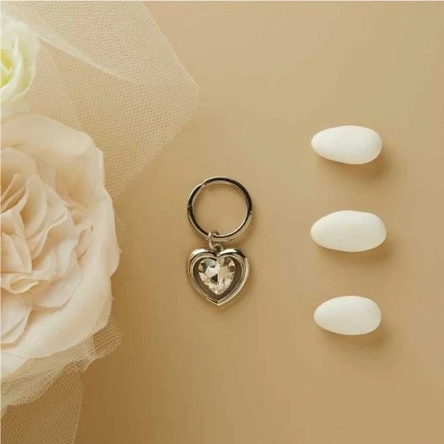 Portachiavi Cuore Claraluna con Strass: La Bomboniera Utile a Prezzo Stracciato cm.3 - Argento