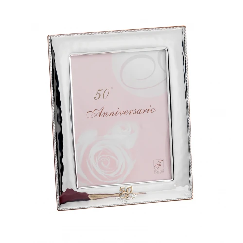 CORNICE ARGENTO CORDONCINO ANNIVERSARIO 50