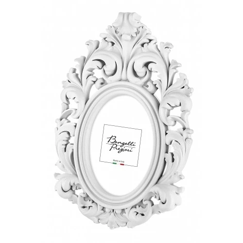 P.FOTO BAROCCO OVALE12X17 INT.6X9 BIANCO