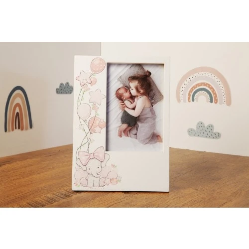 PORTA FOTO C/ELEFANTE ROSA