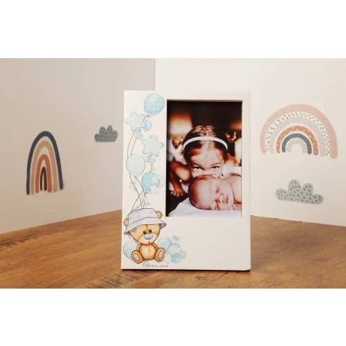 PORTAFOTO C/ORSETTO AZZURRO