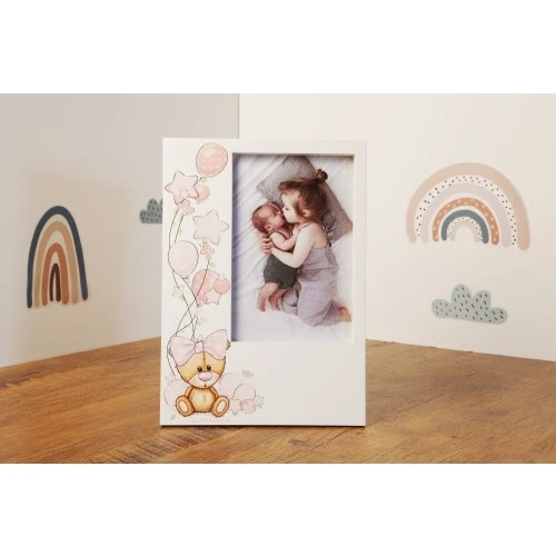 PORTAFOTO C/ORSETTO ROSA