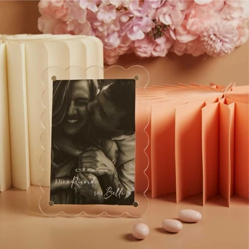 Portafoto Claraluna in Acrilico per Matrimonio cm.19,3x14,2 (foto cm.10x15) - Nuvoletta