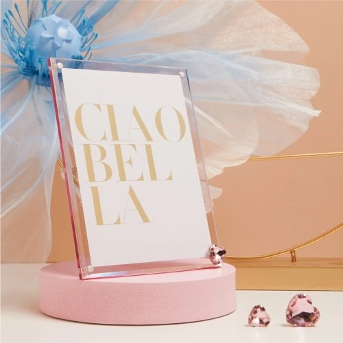 PORTAFOTO PLEX ROSA CON CUORE - CLARALUNA 2025