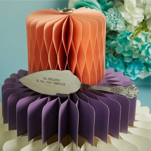 PALETTA PER TORTA IN METALLO INCISO CLARALUNA cm. 25x5,5