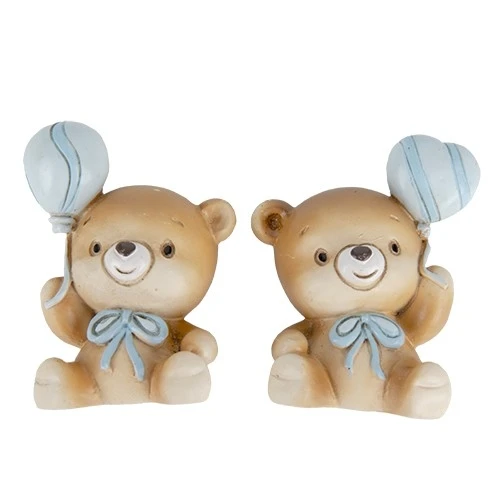 BOMBONIERA PALLA ORSO MAGNETE CELESTE CM.5,5