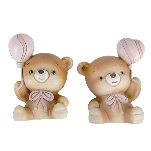 BOMBONIERA PALLA ORSO MAGNETE ROSA CM.5,5