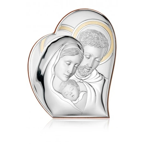 pannello sacro “Sacra Famiglia” con oro retro legno – 18×24 Cm