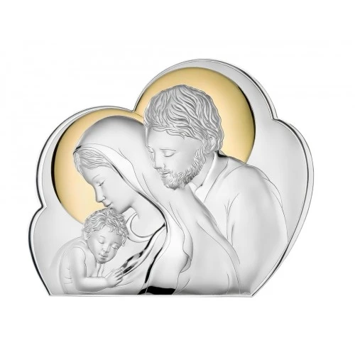 pannello sacro “Sacra Famiglia” con oro retro legno – 20×25 cm